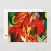Franz Marc The Foxes Red Fox Moderne Kunst Malerei Postkarte (Vorne/Hinten)