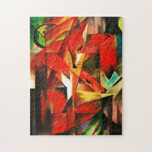 Franz Marc The Foxes Red Fox Moderne Kunst Malerei Puzzle (Vertikal)