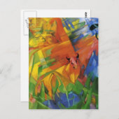 Franz Marc - Tiere in einer Landschaft Postkarte (Vorne/Hinten)