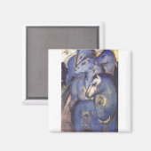 Franz Marc - Tower of Blue Horses 1913 Reittier Magnet (Vorderseite/Rückseite)