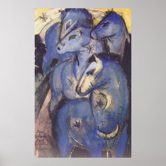 Franz Marc - Tower of Blue Horses 1913 Reittier Poster (Vorne)