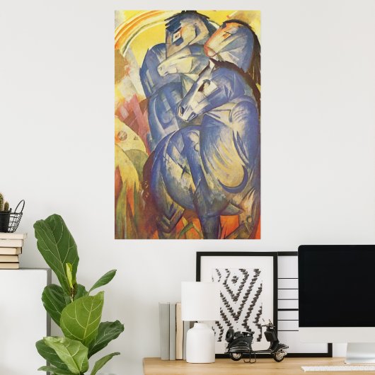 Franz Marc - Tower of Blue Horses 1913 Reittier Poster (Heimbüro)