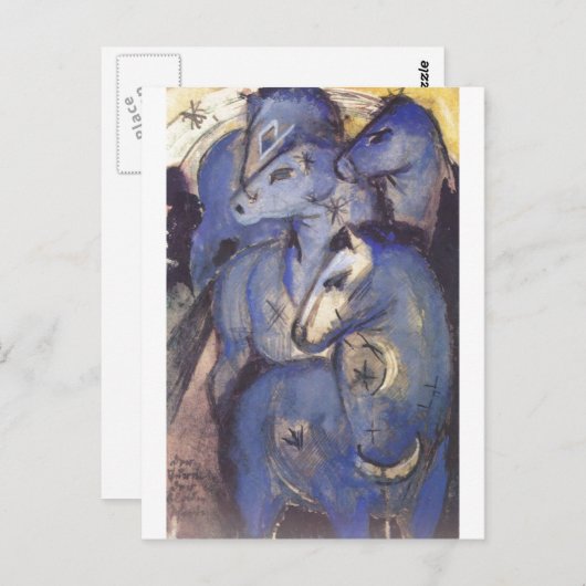 Franz Marc - Tower of Blue Horses 1913 Reittier Postkarte (Vorne/Hinten)