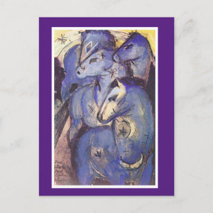 Franz Marc, Tower of Blue Horses, Fine Art, Postkarte