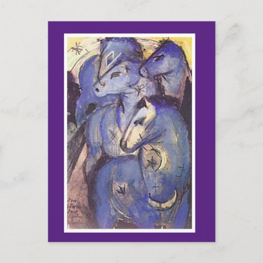 Franz Marc, Tower of Blue Horses, Fine Art Postkarte (Vorderseite)