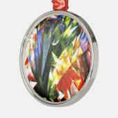 Franz Marc: Vögel - Kubismus Kunst von Franz Marc Silbernes Ornament (Links)