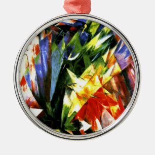 Franz Marc: Vögel - Kubismus Kunst von Franz Marc Silbernes Ornament