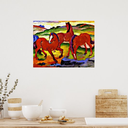 Franz Marc - Weidepferde IV. 1911 Poster (Küche)