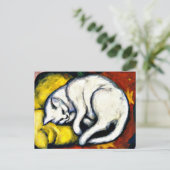 Franz Marc - Weiße Katze. Franz Marc 1912 Gemälde. Postkarte (Stehend Vorderseite)