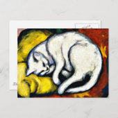 Franz Marc - Weiße Katze. Franz Marc 1912 Gemälde. Postkarte (Vorne/Hinten)