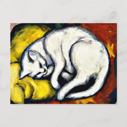 Franz Marc - Weiße Katze. Franz Marc 1912 Gemälde. Postkarte (Vorderseite)