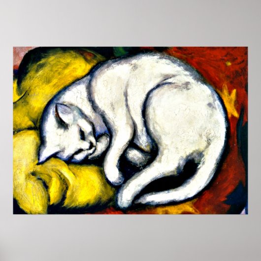 Franz Marc - White Cat. Franz Marc 1912 painting. Poster (Vorne)
