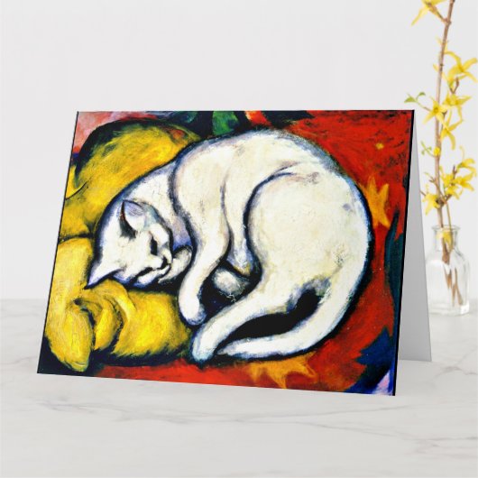 Franz Marc - White Cat. Karte (Gelbe Blume)