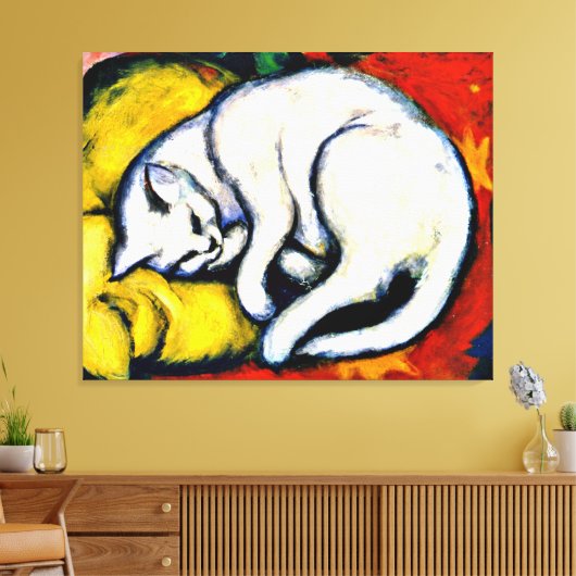 Franz Marc - White Cat. Leinwanddruck (Insitu (Wohnzimmer))