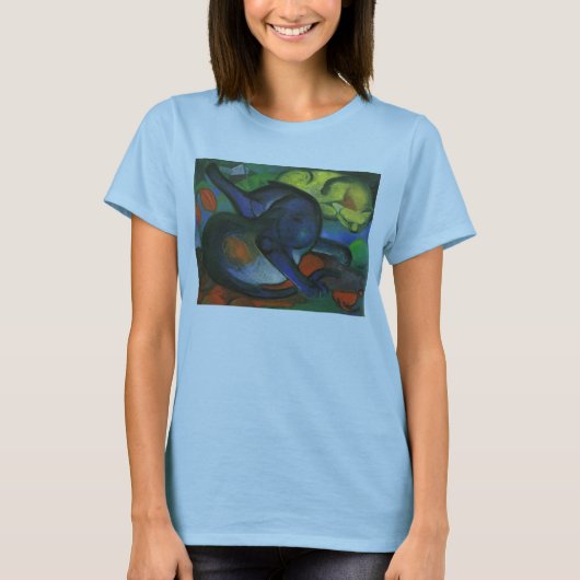 Franz Marc - zwei blaue Katzen u. färben T-Shirt (Vorderseite)