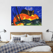Franz Marc - Zwei Katzen, berühmtes Bild, Leinwanddruck (Insitu (Schlafzimmer))