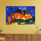 Franz Marc - Zwei Katzen, berühmtes Bild, Leinwanddruck (Insitu (Wohnzimmer))