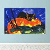 Franz Marc - Zwei Katzen, berühmtes Bild, Leinwanddruck (Insitu (Holzboden))