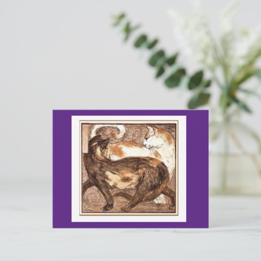 Franz Marc, zwei Katzen, schöne Kunst Postkarte (Stehend Vorderseite)