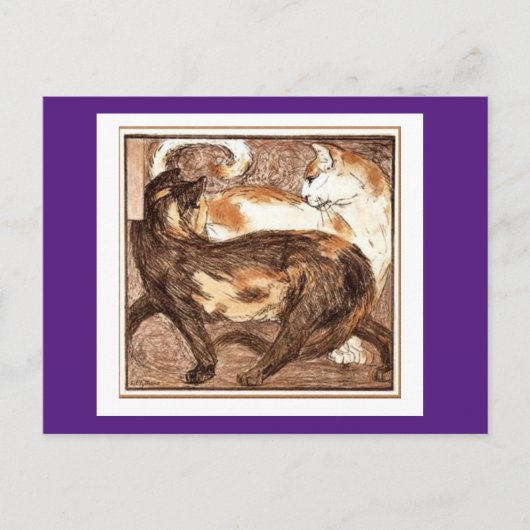 Franz Marc, zwei Katzen, schöne Kunst Postkarte (Vorderseite)