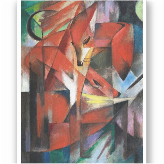 Franz Marc's The Foxes (1913)  Aufkleber (Vorderseite)