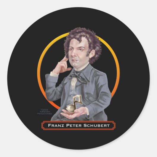 Franz Peter Schubert, österreichischer Komponist Runder Aufkleber (Vorderseite)