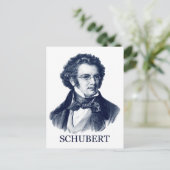 Franz Schubert, blau Postkarte (Stehend Vorderseite)