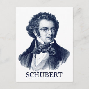 Franz Schubert, blau Postkarte