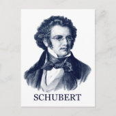 Franz Schubert, blau Postkarte (Vorderseite)
