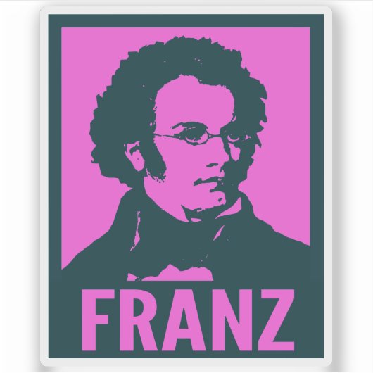 Franz Schubert Pop Kunstmuseum Aufkleber (Vorderseite)