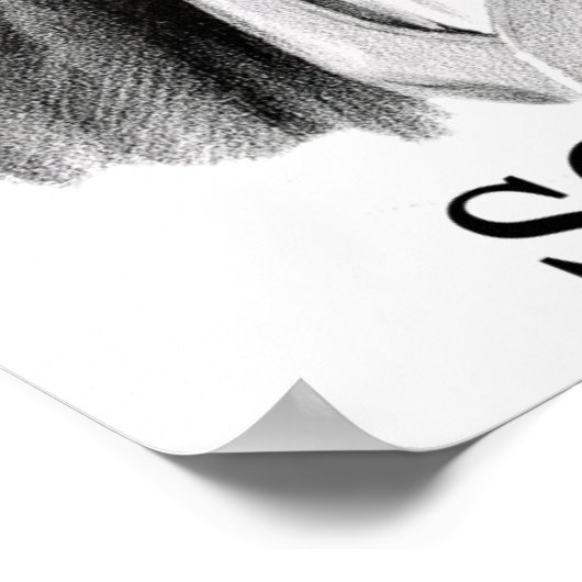 Franz Schubert, schwarz Poster (Ecke)