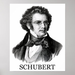 Franz Schubert, schwarz Poster