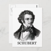 Franz Schubert, schwarz Postkarte (Vorne/Hinten)