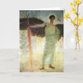Franz Stuck - Engel mit flammendem Schwert Karte (Gelbe Blume)