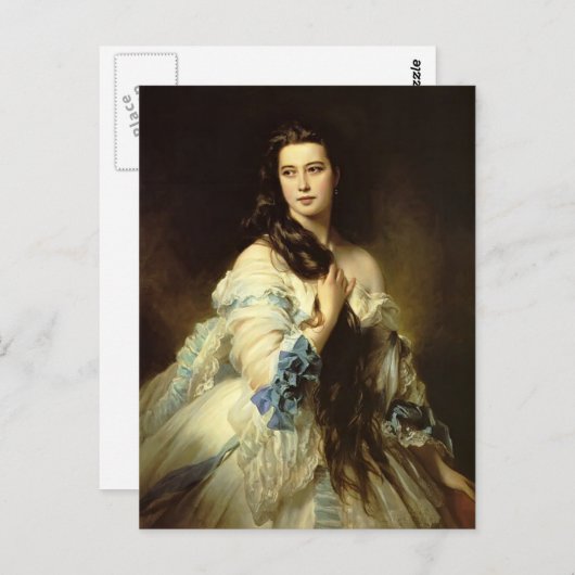 Franz Winterhalter- Barbara Dmitrievna Mergassov Postkarte (Vorne/Hinten)