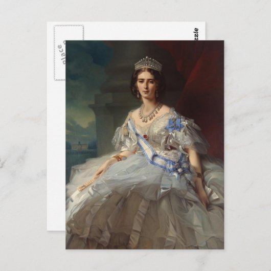 Franz Winterhalter - Portrait der Prinzessin Tatia Postkarte (Vorne/Hinten)