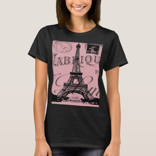 Franziskaner Reiseturm, Vintager Pariseiffelturm T-Shirt (Vorderseite)