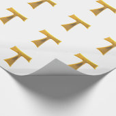 Franziskaner Tau Cross Pax Et Bonum Gold Metallic Geschenkpapier (Ecke)