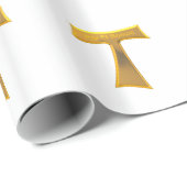 Franziskaner Tau Cross Pax Et Bonum Gold Metallic Geschenkpapier (Rolleneckpunkt)