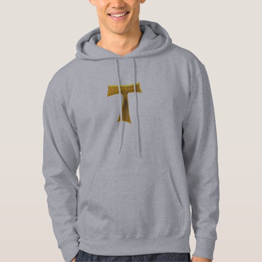 Franziskaner Tau Cross Pax Et Bonum Gold Metallic Hoodie (Vorderseite)