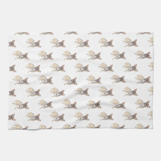 Franziskanerin (Blauer Färberaum) Geschirrtuch (Horizontal)