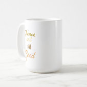 Franziskanischer Frieden und All Good Kaffeetasse (Vorderseite Links)