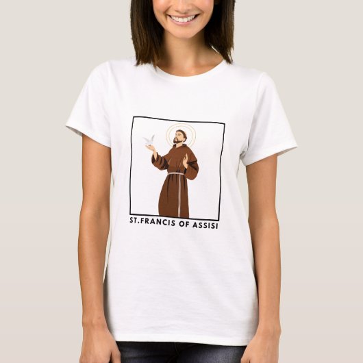 Franziskus von Assisi Katholischer T - Shirt für F (Vorderseite)