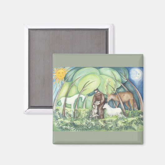 Franziskus von Assisi Magnet (Vorderseite/Rückseite)