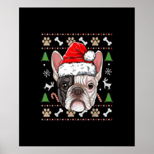 Franzose-Bulldog-Weihnachtslieder mit diesem Gesch Poster