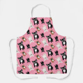 Franzose Bulldog Welpen Funny Pink Schürze (Vorderseite)
