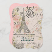 Franzose eiffel turm party Geburtstag Einladung (Vorne/Hinten)