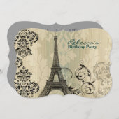 Franzose eiffel turm party Geburtstag Einladung (Vorne/Hinten)
