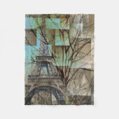 Franzose Herbstbäumturm Paris Fleecedecke (Vorderseite)