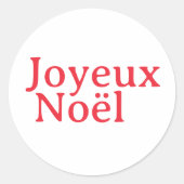 Franzose "Joyeux Noël" Weihnachten Runder Aufkleber (Vorderseite)